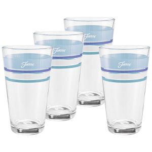 image shows Fiesta® 16oz Cooler Glasses (Set of 4) | Edgeline Coastal Blues  against a blank, white background