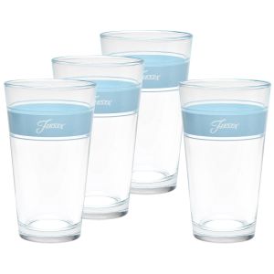 image shows Fiesta® 16oz Cooler Glasses (Set of 4) | Sky Frame  against a blank, white background