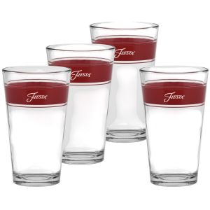image shows Fiesta® 16oz Cooler Glasses (Set of 4) | Scarlet Frame against a blank, white background