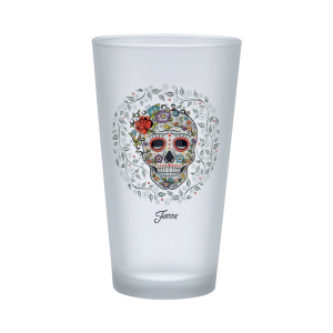 Fiesta® 16oz Frosted Cooler Glassware (Set of 4) | Sugar Skull