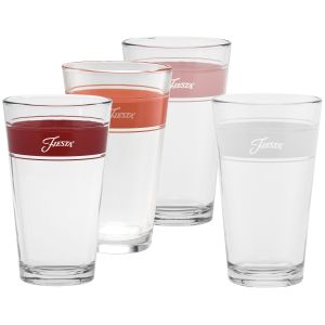 image shows Fiesta® 16oz Cooler Glasses (Set of 4) | Sunset Horizon Frame against a blank, white background