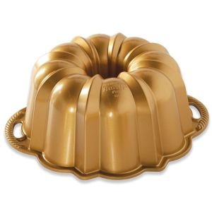 Nordic Ware Anniversary Bundt Pan - Gold (50077) chocolate lifestyle