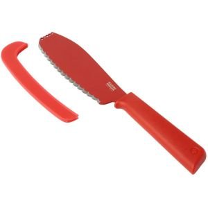 Kuhn Rikon COLORI+ Sandwich Knife (Red) with safety sheath