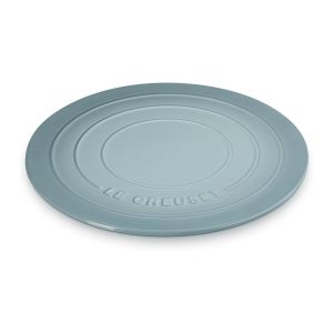 image shows Le Creuset 15" Round Pizza Stone | Sea Salt  against a blank, white background