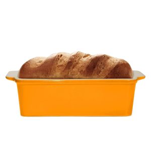 Sassafras Superstone Loaf Pan | Tangerine Glazed