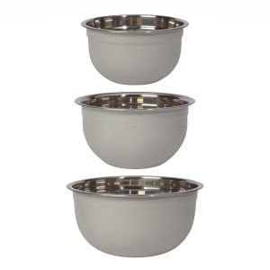 Now Designs by Danica Stainless Steel Mixing Bowls (Set of 3) | Matte Fog