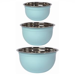 Now Designs by Danica Stainless Steel Mixing Bowls (Set of 3) | Matte Robins Egg