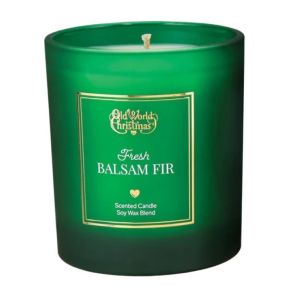  image shows Old World Christmas Candle | Fresh Balsam Fir  against a blank, white background
