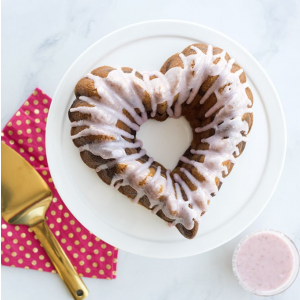 Nordic Ware Mini Bundt Tea Cakes Heart Star Candy Baking Pan Cast Aluminum  Gold