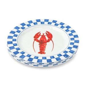 Core Home Lobster Check 8.5" Melamine Salad Plates against a plain white background