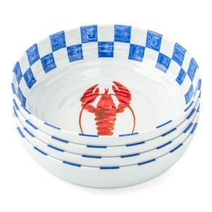 Core Home Lobster Check Melamine Dinner Bowls | 4-Piece