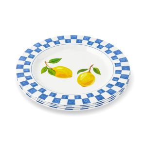 Core Home Lemon Check 8.5" Melamine Salad Plates against a plain white background