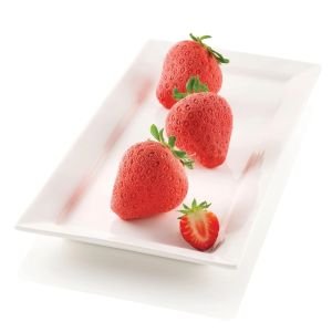 Make straberry shaped treats with the Silikomart Fragole E Panna Mold