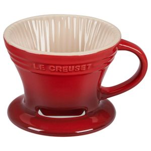 image shows Le Creuset Pour Over Coffee Cone | Cerise against a blank, white background
