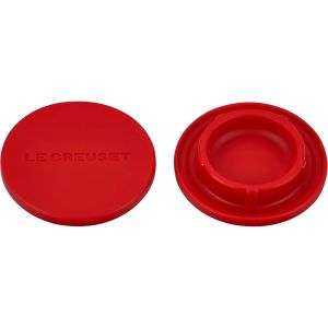  image shows Le Creuset Mill Caps (Set of 2) | Cerise against a blank, white background