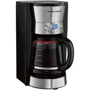 Hamilton Beach 12-Cup Programmable Coffee Maker | Black & Stainless