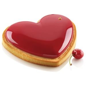 A Valentine's Tart Cake made with Silikomart Mon Amour Tarte Mold Kit