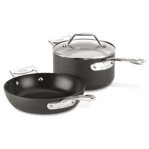 All-Clad Essentials Nonstick Hard Anodized Small Fry Pan & Sauce Pan Set