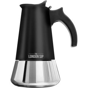 Escali London Sip 10 Cup Stainless Steel Espresso Maker | Matte Black