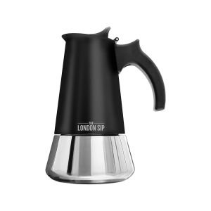 Escali London Sip 6 Cup Stainless Steel Espresso Maker | Matte Black