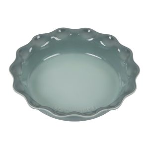image shows Le Creuset 9" Heritage Pie Dish | Sea Salt  against a blank, white background