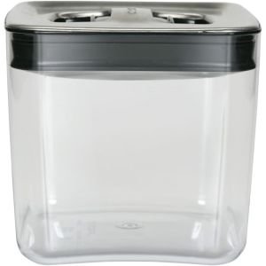 Click Clack 2-Quart Cube Pantry Canister | Stainless Steel