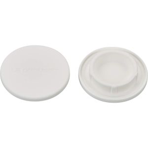 image shows Le Creuset Mill Caps (Set of 2) | White against a blank, white background
