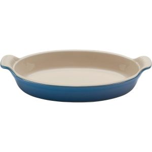  image shows Le Creuset 1 Qt. Oval Heritage Au Gratin Dish | Marseille against a blank, white background