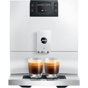 image shows Jura C3 Automatic Coffee Machine | Piano White  against a blank, white background