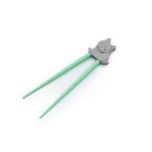 Learning Chopsticks with Case | Bulldog on a white background