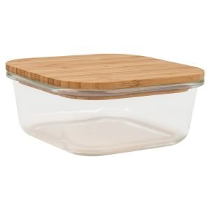 BIA Cordon Bleu 7oz Square Glass Container with Bamboo Lid
