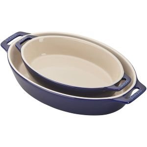 Staub 2-Piece Oval Baking Dish Set | Dark Blue