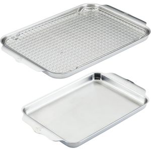 image shows Hestan Provisions OvenBond Tri-ply 3-Piece Baking Sheet Set against a blank, white background