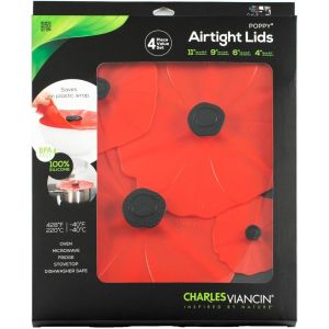 Charles Viancin Poppy Silicone Lids | 4-Piece Set