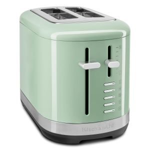 image shows KitchenAid 2 Slice Metal Toaster | Pistachio against a blank, white background  