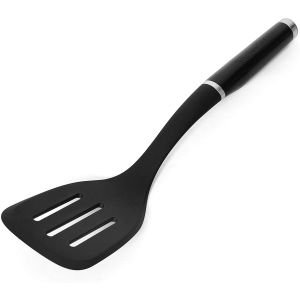 KitchenAid Classic Slotted Turner | Black from side view