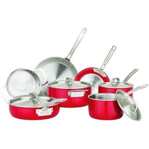 Viking Multi Ply Stainless 11-Piece Cookware Set | Red