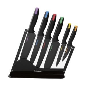 Cuisinart Non-Stick Edge Collection Ceramic Coated Knife Set & Acrylic Stand (7-Piece)