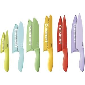 Cuisinart Advantage 12 Piece Ceramic Coated Color Knife Set with Blade Guards