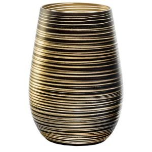 Stolzle 15.75oz Twister Glass Tumblers - Set of 6 | Black & Gold