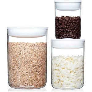 Click Clack Pantry Canisters with White Lids (Large) | Set of 3