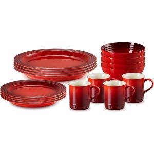 Le Creuset Vancouver 16-Piece Dinnerware Set | Cerise/Cherry Red