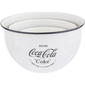 TableCraft Enamel Mixing Bowls (Set of 3) | Coca-Cola