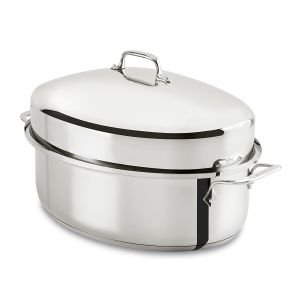 All-Clad 10 QT Covered Oval Roaster with Rack (E7879964) covered