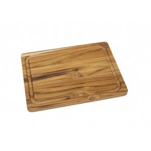 image shows Lipper International Teak Edge Grain Cutting Board | Small against a blank, white background