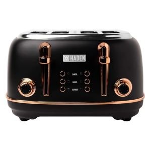 Haden Heritage 4-Slice Toaster in Black and Copper 