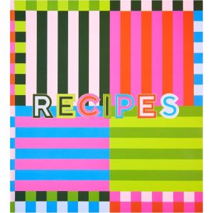 image shows C.R. Gibson Kitchen Recipe Binder and Cards | Bold Stripes against a blank, white background  
