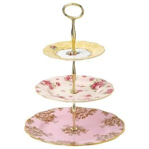 Royal Albert 100 Years 3-Tier Cake Stand (Bouquet, Rose Blush & Golden Rose)