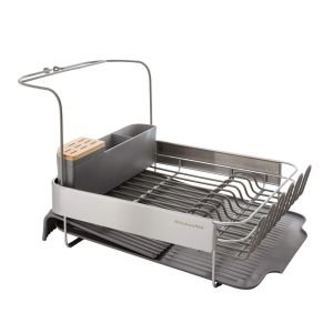 KitchenAid Full Stainless Steel Expandable Dish Rack | Vinyl Gray