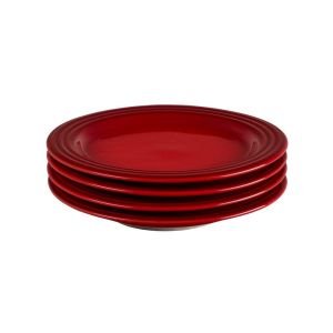 Le Creuset 8.5" Salad Plates - Set of 4 | Cerise/Cherry Red